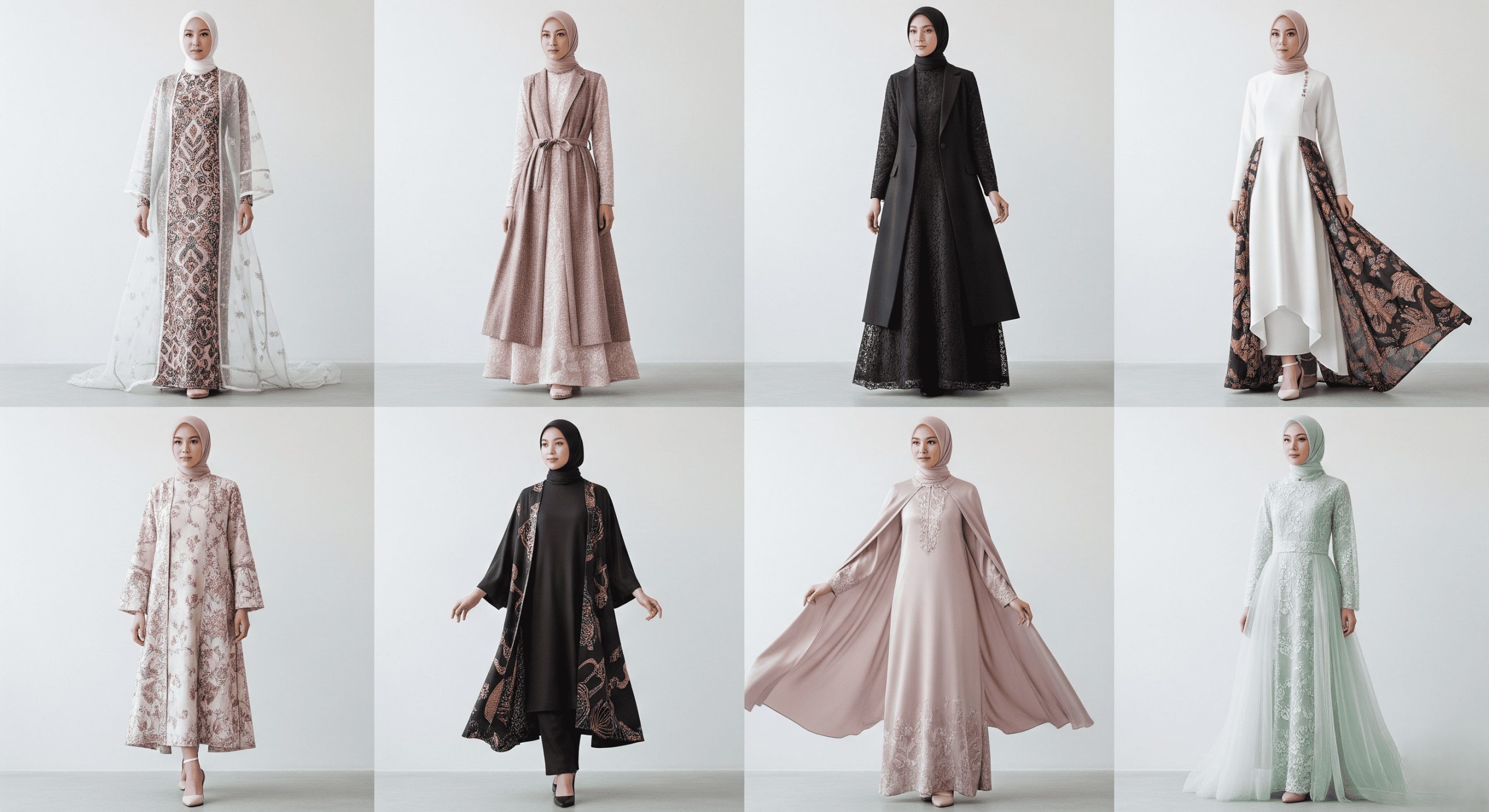 Tren Fashion! 8 Model Long Dress Brokat Kombinasi Outer Hits